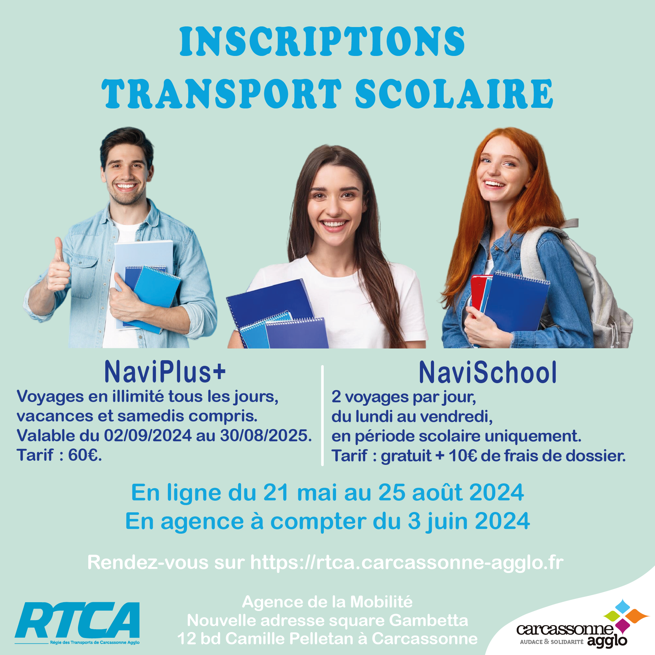 Inscriptions Transport Scolaire Rtca